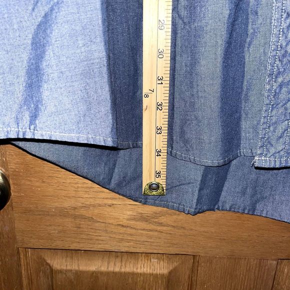 Wrangler Men's XXL Tall Vintage Blue Pearl Snap Western Rodeo Brushpopper Shirt - Picture 5 of 6